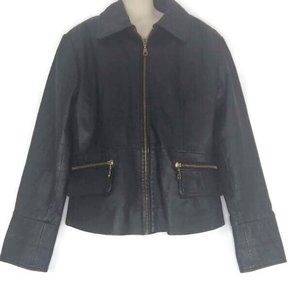 1980's Girls Black Leather Jacket